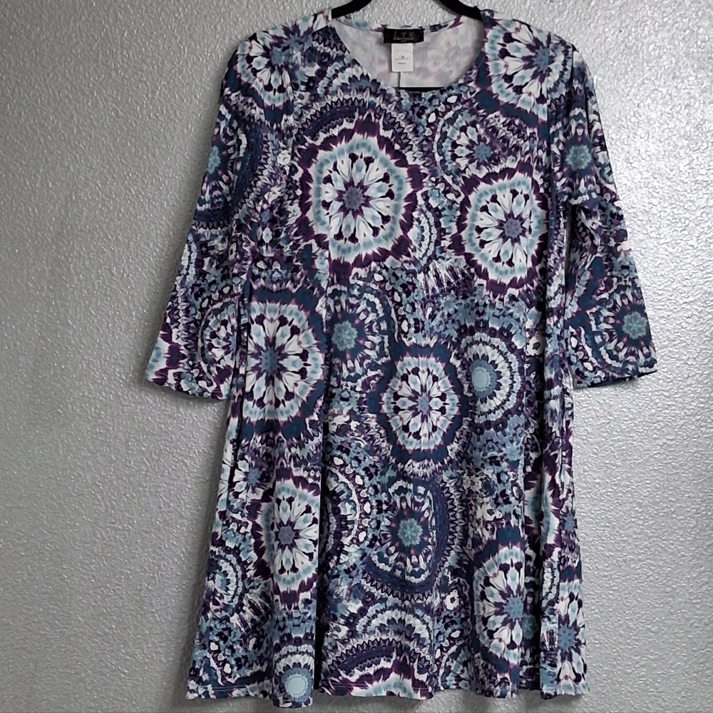 LTX Multi Colored Kalidescope Mini Dress   Size M